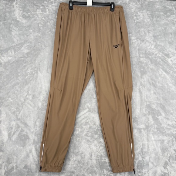 Reebok Other - Reebok Tan Nylon Spandex Jogger Track Pants Mens Athletic Lounge Large